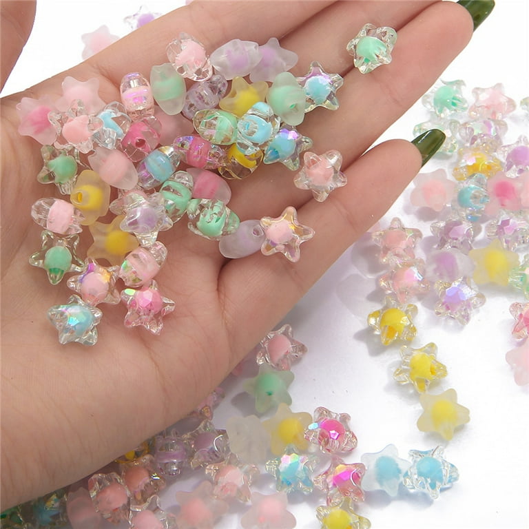 Feildoo 80pcs Acrylic Star Shape Beads, Star Shape Charming Beads, Clear  Acrylic 11x11.5mm Beads for DIY Jewelry Craft Making Necklace Bracelet  Supplies, C#Transparent Light Cyan Pentagram 