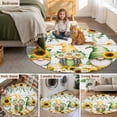 thumbnail image 6 of Area Rug 36in, Rustic Gnome Watercolor Flower Floor Carpet Living Room Rug, Spring Floral Leaves on Wood Non-Slip Welcome Mat Indoor Rugs for Bedroom Dining Room, 6 of 9