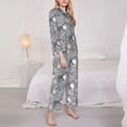 thumbnail image 3 of Honeii Cute Dog And Flowers print Women's Pajama Sets Long Sleeve Button Down Sleepwear Nightwear Soft Pjs Lounge Sets-X-Large, 3 of 7