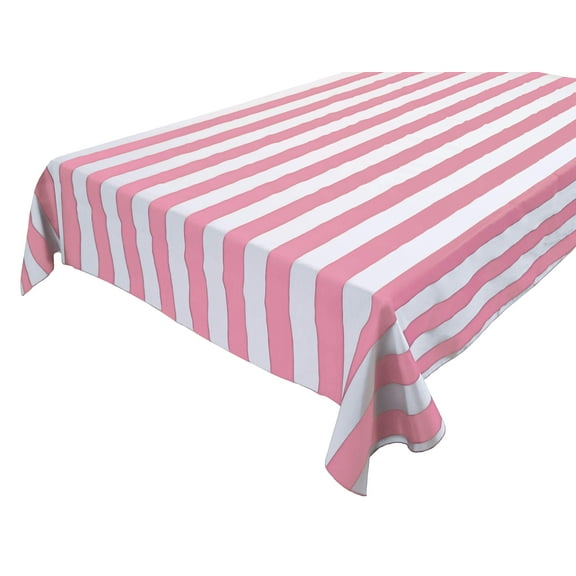 Cotton Tablecloth Stripes Print / 2 Inch Wide Stripe Pink