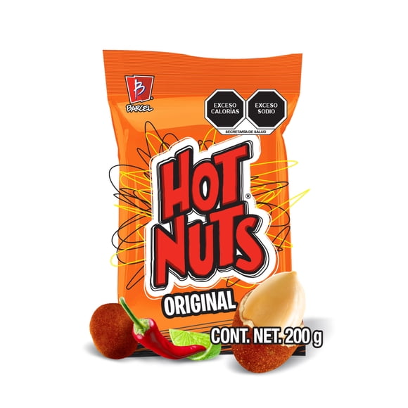 Cacahuates Barcel Hot Nuts original cubierto sabor chile y limón 200 g