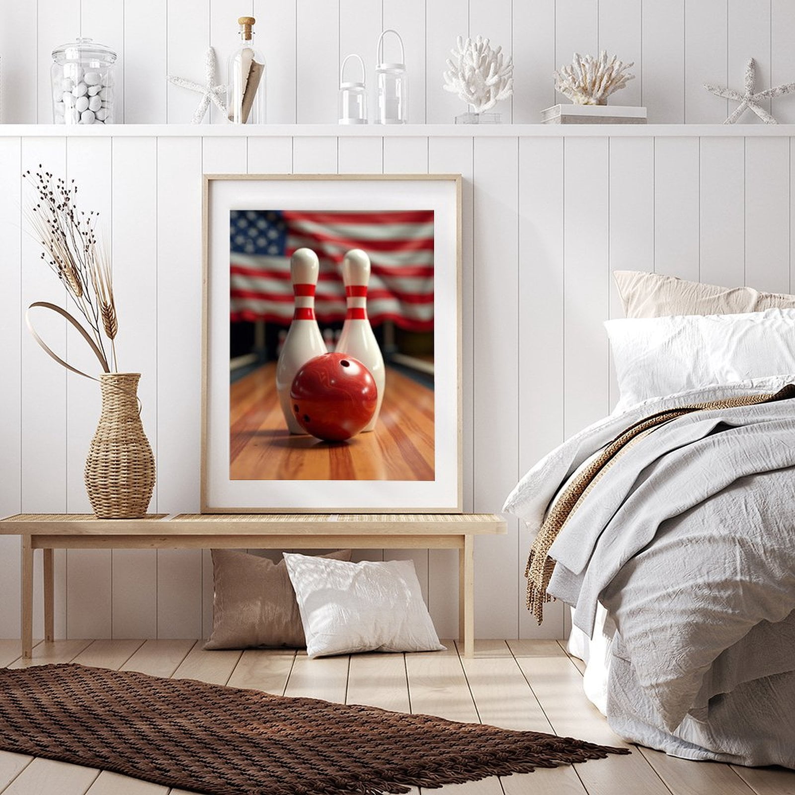 Diamond Art Kits for Adults - Modern Bowling Print No.15 5D Frameless Dimond Painting Kit for Adults Beginner, Round Diamond Kits for Home Wall Decor, Gift for Women