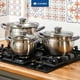 thumbnail image 3 of Juego de utensilios de cocina de inducción de cocina de acero inoxidable moderno Daniks | 10 piezas | Ollas aptas para lavavajillas | Cacerola + 2 cuartos + 3 cuartos + 4 cuartos + 6 cuartos | Asas re, 3 of 5