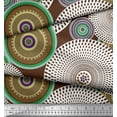thumbnail image 3 of Soimoi Brown Heavy Satin Fabric Round Geometric Print Sewing Fabric Yard 56 Inch Wide, 3 of 3