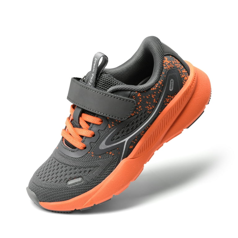 Dream Pairs Boys Girls Shoes Kids Tennis Running Sports Athletic Sneakers SDRS2214K GREY ORANGE Size 3