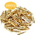 thumbnail image 2 of Mini Clips de Plástico, 100 Piezas, Clips para Fotos Utilitarios, Pinzas de Papel, Clips para Tendedero - 3,5 x 0,5 x 0,7 cm, Dorado, 2 of 5