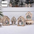 thumbnail image 4 of Cabina luminosa, casa de nieve, decoraciones navideñas de madera Diy, decoración de árbol de Navidad, 4 of 5