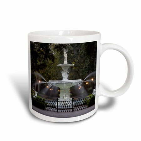 3dRose Georgia, Savannah. fountain at Forsyth Park - US11 JWL0134 - Joanne Wells, Ceramic Mug, 15-ounce