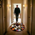 thumbnail image 4 of 15.7in Halloween 3D Witch Illusion Area Rug, Candy Corn Abyss, Quilted Round Doormat, Soft Durable, Non-, Home Haunted House Party Decor, 4 of 6