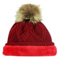 thumbnail image 5 of Beaute Fashion Adult Women Pom Beanie Hat with Faux Fur Pom Pom Fleece Lined, USA COMPANY (Ivory), 5 of 5