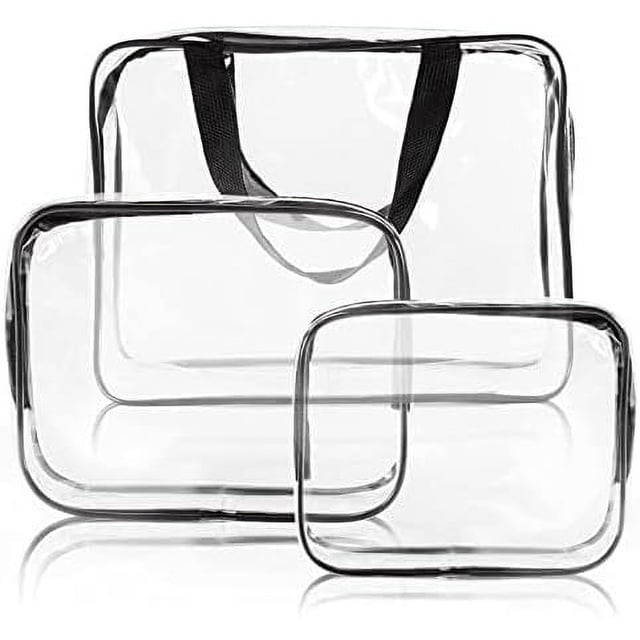 Bolsa de viaje para artículos de tocador de 3 uds., bolsa de maquillaje de viaje, bolsas de maquillaje transparentes con bolsas con cremallera, bolsas de cosméticos para mujer, juego de viaj