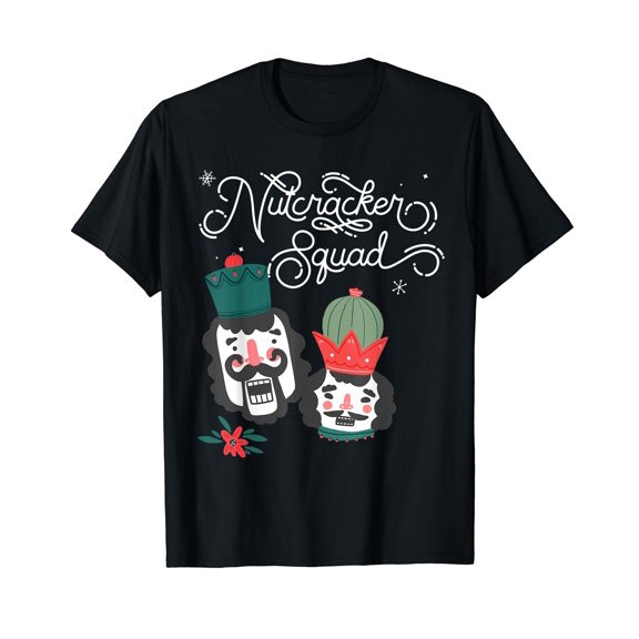 Nutcracker Squad Holiday Christmas Cute Black T-Shirt