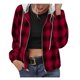 thumbnail image 2 of Puntoco chaqueta de mujer nuevo estilo camisa a cuadros suelta manga larga Casual cremallera chaqueta con capucha abrigo liquidación de Navidad Puntoco Puntoco-1735, 2 of 5