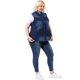 thumbnail image 3 of Women's Plus Size Jean Vest Button Down Turndown Collar Frayed Hem with Cargo Pocket Trucker Denim Vest Black Blue 1X, 3 of 7