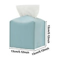 thumbnail image 2 of Square Tissue Box Cover PU Leather Decorative Organizer with Bottom Belt Modern Design for Bathroom Vanity Countertop Office Desk Night Stand Living Room Car and Home Decor Storage Solution, 2 of 3