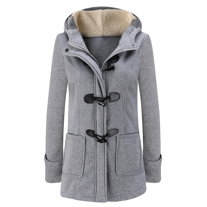 Winter warm women's slim long coat buckle coat jacket Parker hooded windbreaker
