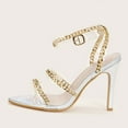 thumbnail image 7 of OAVQHLG3B Women's Sandals on Women's Shoes Summer Transparent Laces Chain Stilettos Heels Exquisite Casual Sandals, 7 of 7