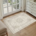 thumbnail image 3 of WIPONKEN 2x3 Area Rugs for Living Room Bedroom Dining Room Office Farmhouse, Machine Washable Non Slip Vintage Persia Rug Beige, 3 of 7