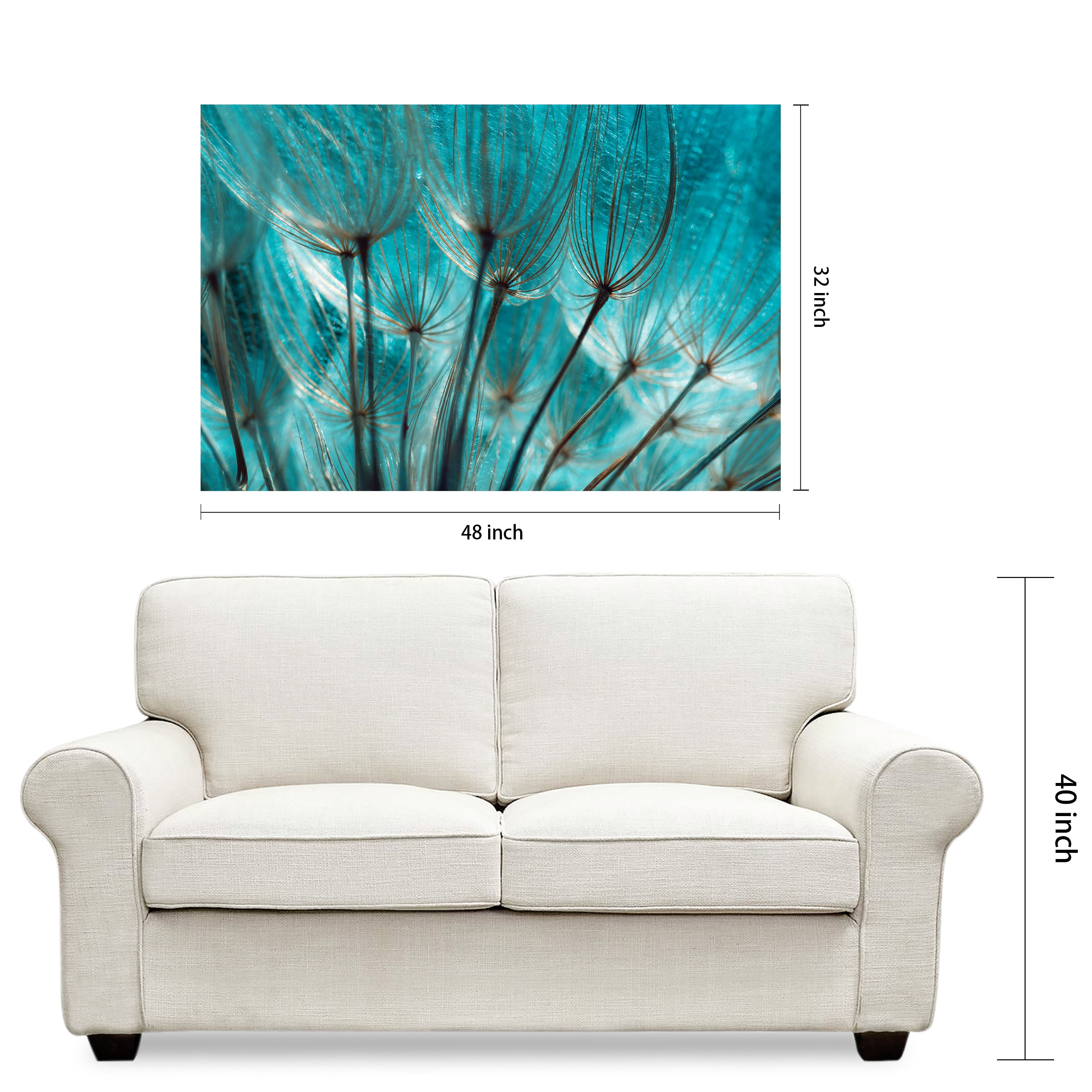 Empire Art Direct TMP-EAD1756-3248 32 x 48 in. Dandelion Frameless Tempered Glass Panel Contemporary Wall Art