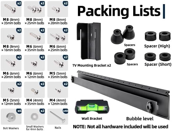 Audend 1-Minute Installation TV Wall Mount, No Stud No Drill 22 to 55 inch Television Bracket Drywall Studless Hanger, Max Load 100 lbs, VESA 100 x 100 to 400 x 400mm, Levels and Hardware Included
