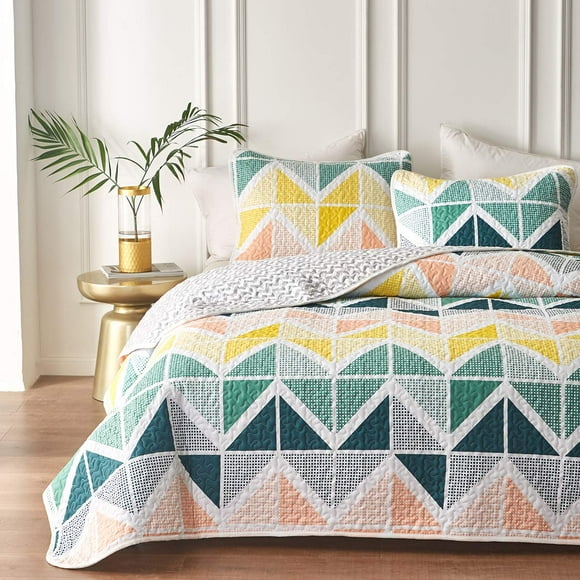 Juego de edredón UOZZI BEDDING reversible y colorido tamaño queen