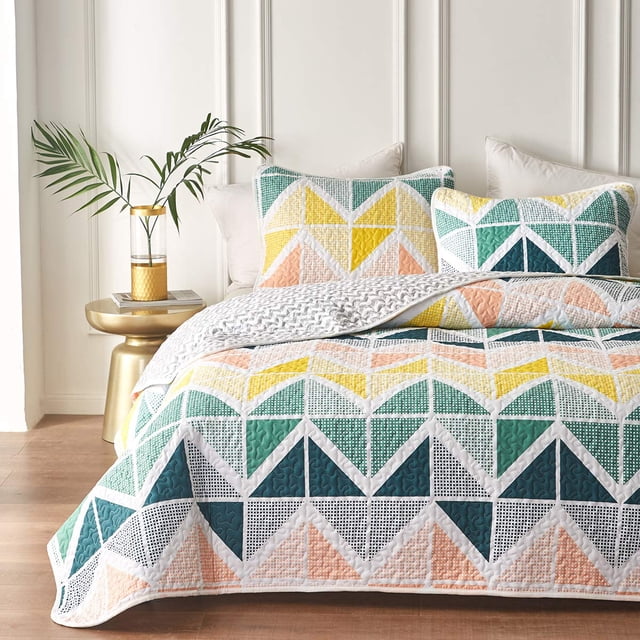 Juego de edredón UOZZI BEDDING reversible y colorido tamaño queen