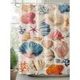 thumbnail image 2 of Boanket Polyester Fabric Coastal Shell Shower Curtain, Summer Nautical Shell Beach Starfish Waterproof Bathtub Curtain Bathroom Decor Set with Hooks 36 x 72 Inches,, 2 of 6