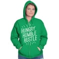thumbnail image 3 of Hungry Humble Hustle Inspirational Zip Up Hoodie Men's Women's Brisco Brands S, 3 of 6