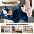 thumbnail image 5 of Gymax 60''x50'' Electric Heated Throw Blanket Flannel & Sherpa Double-sided Flush Blue, 5 of 10