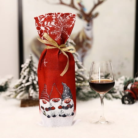 

Home Decor Merry Christmas Santa Wine Bottle Bag Cover Xmas Festival Party Table Ornaments Gift