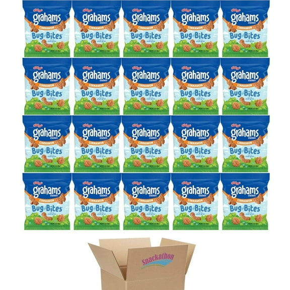 Kellogg's Keebler Bug Bite Graham Cracker Snack Packs, Cinnamon, 1 Ounce, Pack of 20