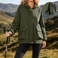 thumbnail image 4 of Htigea Fall Jackets for Women Full Zip Up Hooded Coat Lightweight Outdoor Active Jacket with Pockets Green XL, 4 of 7