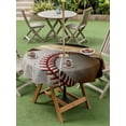thumbnail image 4 of Outdoor Tablecloths with Umbrella Hole & Zipper, Vintage Baseball Round Tablecloth 54 Inch, Classic Sport Retro Art Wooden Waterproof Table Cloth, Patio/Pool/Picnic Table Covers, 4 of 8