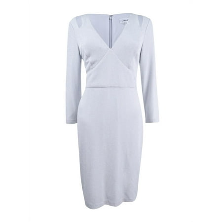 Calvin Klein Women's Shimmer Shoulder-Cutout Dress (6, Eggshell)
