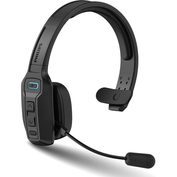 Philips Bluetooth Trucker Headset, Wireless Mono Headset with Noise-Cancelling Mic & Mute Button