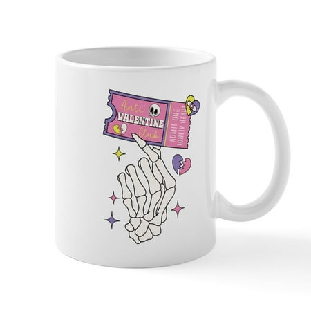 

CafePress - Anti Valentine Club Coupon Mugs - 11 oz Ceramic Mug - Novelty Coffee Tea Cup