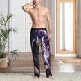 thumbnail image 2 of Sikiie Purple Moon Cat Mens Pajama Pants Sleep & Lounge Pants, PJ Bottoms With elastic waistb and Pockets Medium, 2 of 6