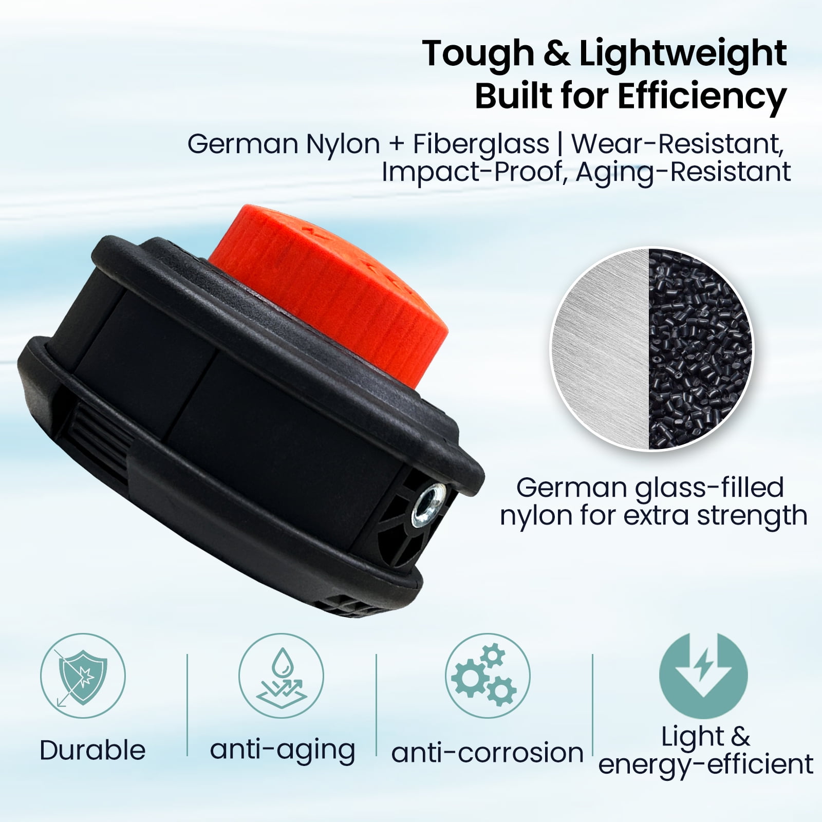 Universal Weed Eater Head, Speed Feed Trimmer Head String Trimmer Head Weed Wacker Head Replacement for Echo, Ego, Dewalt, Stihl, Husqvarna Trimmer Weed Eater, with 14FT/0.095 Trimmer Line-Orange