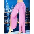 thumbnail image 4 of Pantalones Palazzo Malabis Lila Con Volantes y Cinturón Decorativo Unitalla, 4 of 5