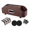 thumbnail image 4 of Caja de almacenamiento para colgar en el asiento trasero del reposacabezas del coche, portavasos Universal, servilletero con alfombrillas para tazas, Marrón DYNWAVEMX Organizador del respaldo del asiento del automóvil, 4 of 8
