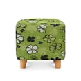 thumbnail image 2 of SCRAWLGOD St. Patrick's Day Shamrock Print Black Green Stretch Square Ottoman Cover Nonslip Elastic Band Bottom Footrest Stool Cover Protector for Square Ottoman 13x13x15 Inch, 2 of 7