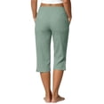 thumbnail image 4 of Capri Pants for Women Elastic Waist Relaxed Fit Casual Soft Cotton Linen Pants with Pockets Summer Outdoor Athletic Hiking Mint Green L, 4 of 7