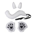 thumbnail image 3 of Conjunto de disfraz con guantes y tocado para niños, regalo para cosplay, disfraz de Halloween blanco, 3 of 7