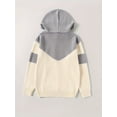 thumbnail image 2 of Hooded Knit Sweatshirt with Color Block, 2 of 6