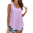 thumbnail image 3 of Fantaslook Womens Tank Tops Eyelet Crew Neck Sleeveless Tops Dressy Casual Flowy Summer Shirts, 3 of 9