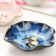 thumbnail image 3 of Ceramic Jewelry Dish,Leaf Jewelry Tray Key Tray,Jewelry Holder,Small Ring Dish Holder Jewelry Plate Trinket Tray Catchall Tray Nightstand Decor for Entryway Table Room Decor (Blue), 3 of 6