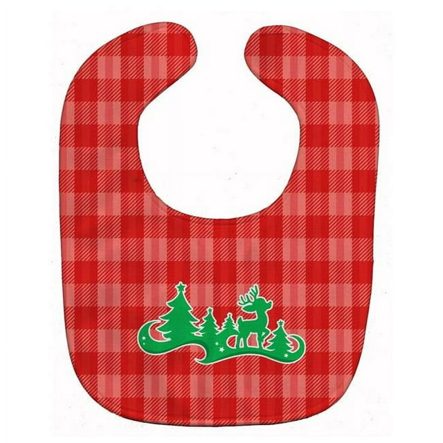 Carolines Treasures BB6972BIB Christmas Tree Reindeer Red Baby Bib