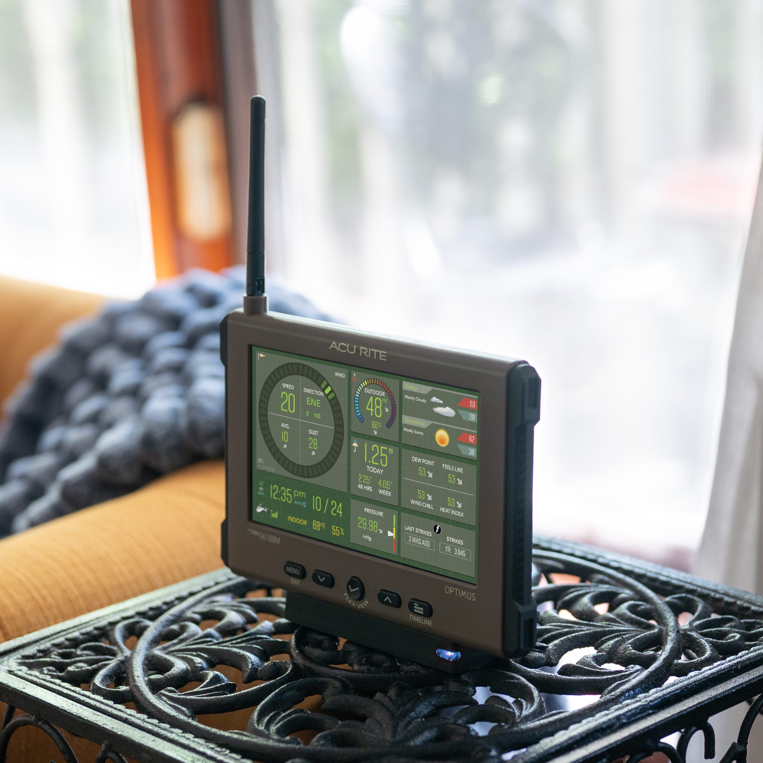 AcuRite Optimus Weather Station with Wi-Fi HD Display, Lightning Detection, Indoor/Outdoor Temperature & Humidity, Wind, and Rainfall (01216MCB)