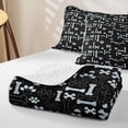 thumbnail image 4 of Homewish Paw Bone Bed Spread Queen,Cartoon Dog Themed Queen Coverlet Set,Black,3-Piece, 4 of 7