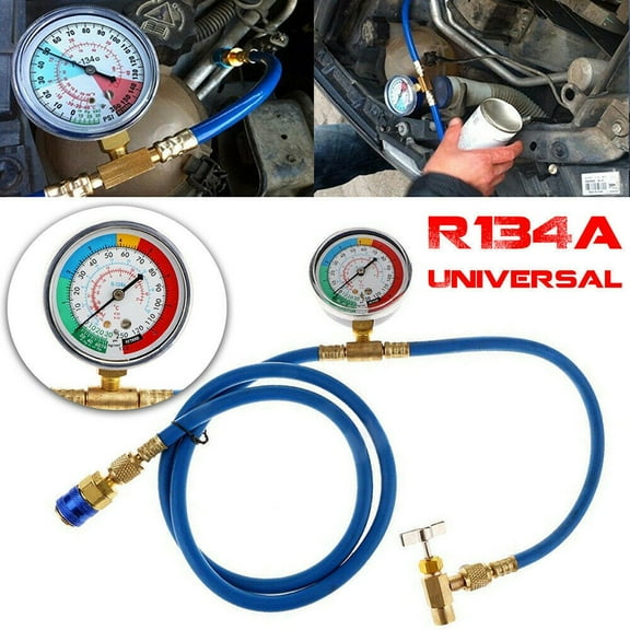 Car Auto Air Conditioning AC R134A Recharge Measuring Hose w/ Gauge